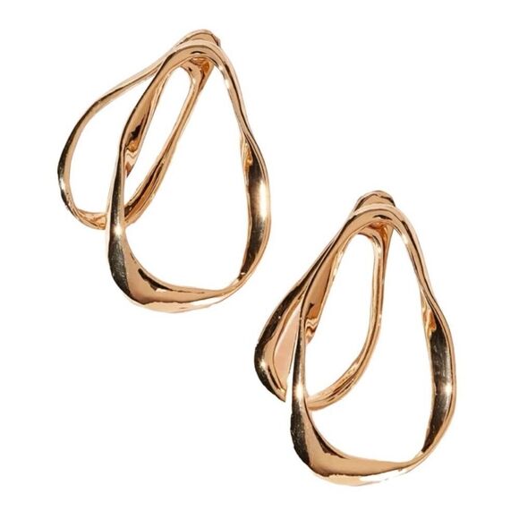 Zara geo shape earrings in gold #659 - Picture 2 of 7